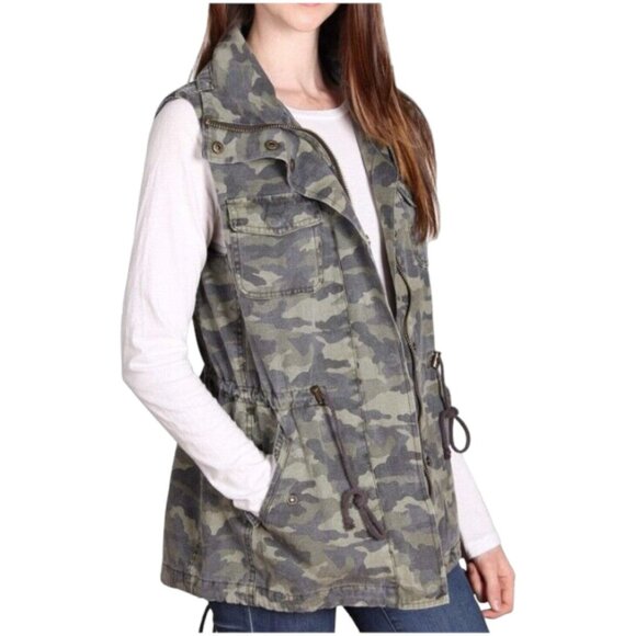 Velvet by Graham & Spencer Blair Cargo Vest Camo Army Grunge Streetwear Size S - Picture 5 of 11